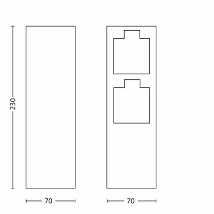 Philips 17108/47/16 - Екстериорен стълб с контакти MYGARDEN ROCK 230V IP44 SCHUKO