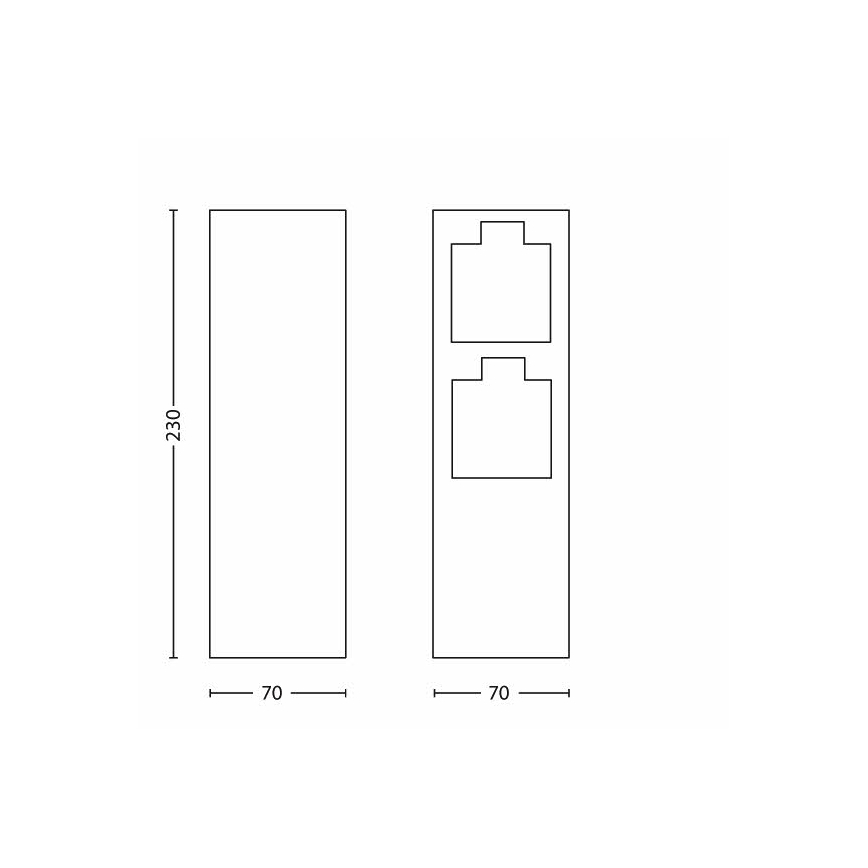 Philips 17108/47/16 - Екстериорен стълб с контакти MYGARDEN ROCK 230V IP44 SCHUKO