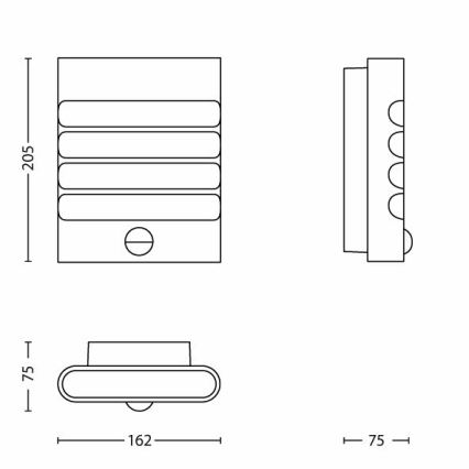 Philips - LED Екстериорен аплик със сензор 1xLED/3W IP44