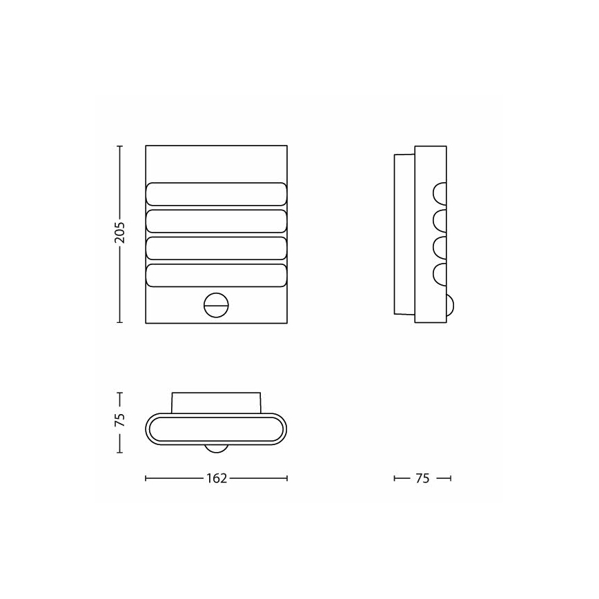 Philips - LED Екстериорен аплик със сензор 1xLED/3W IP44