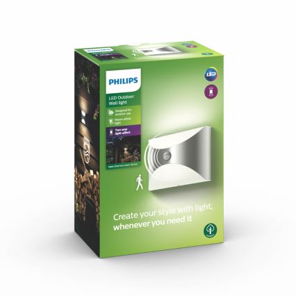 Philips - Екстериорна лампа със сензор 1xLED/6W/230V IP44