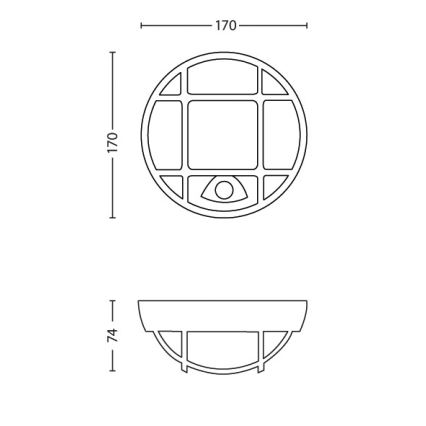 Philips 17319/30/16 - LED Екстериорен аплик със сензор EAGLE 1xLED/3W