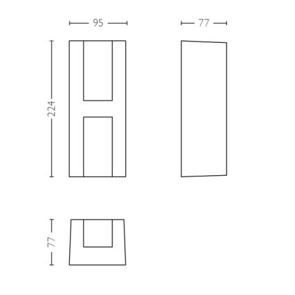 Philips - LED Екстериорен аплик 2xLED/4,5W IP44