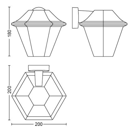 Philips - Екстериорна Стенна лампа 1xE27/42W IP44
