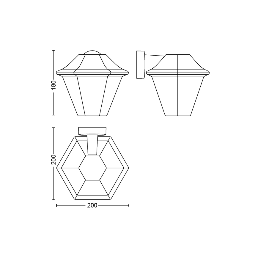 Philips - Екстериорна Стенна лампа 1xE27/42W IP44