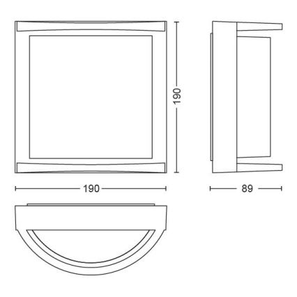 Philips - LED Екстериорен аплик LED/12W IP44
