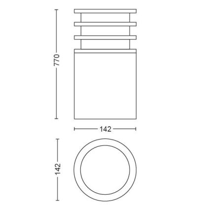 Philips - LED Димируема екстериорна лампа Hue LUCCA 1xE27/9,5W/230V IP44