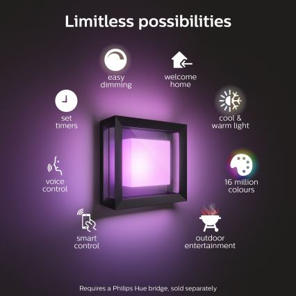 Philips - LED RGBW Димируем екстериорен аплик Hue ECONIC LED/15W/230V 2000-6500K IP44