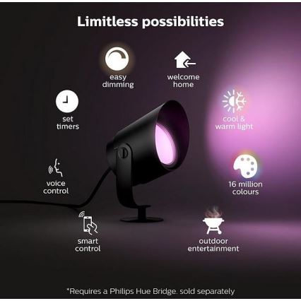 Philips - LED Димируема екстериорна лампа Hue LILY LED/15W/230V IP65