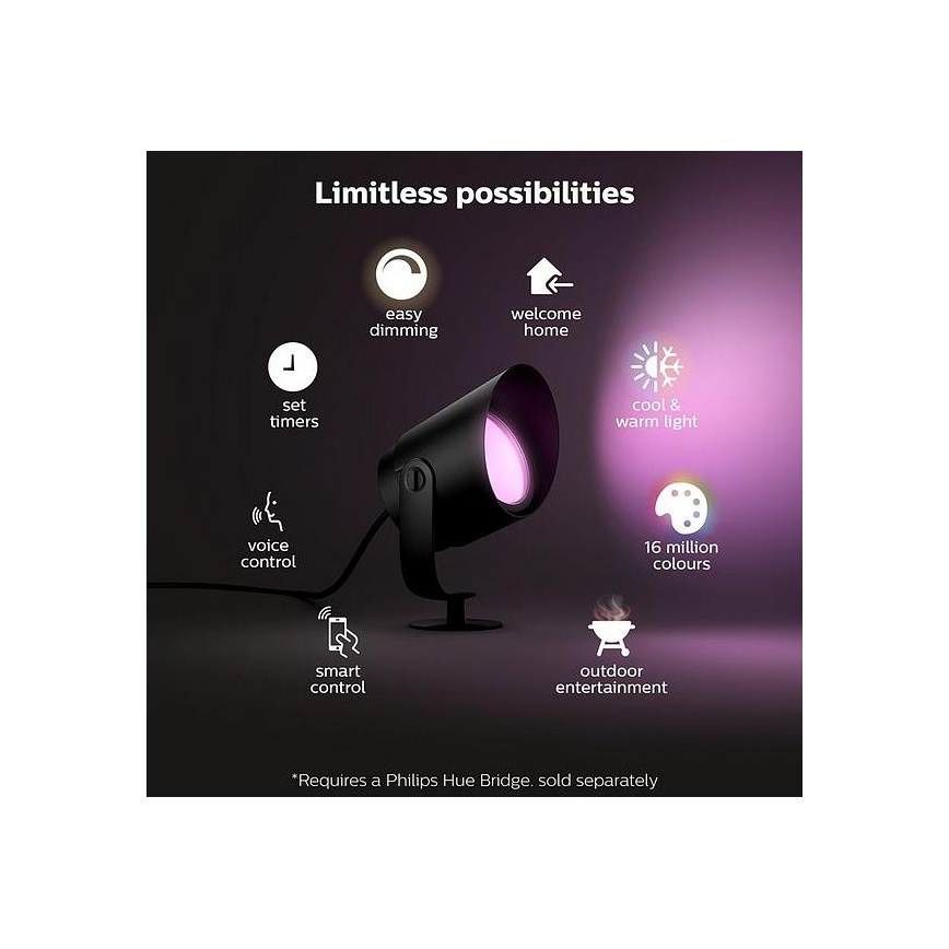 Philips - LED Димируема екстериорна лампа Hue LILY LED/15W/230V IP65