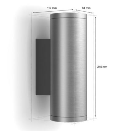 Philips - LED RGBW Димируем екстериорен аплик Hue APPEAR 2xLED/8W/230V IP44