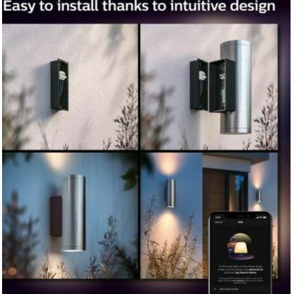 Philips - LED RGBW Димируем екстериорен аплик Hue APPEAR 2xLED/8W/230V IP44