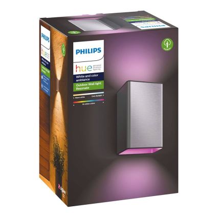 LED RGBW Димируем екстериорен аплик Hue RESONATE 2xLED/8W/230V 2000-6500K IP44