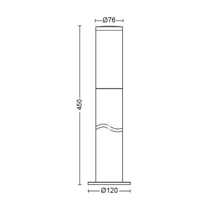 Philips - Екстериорна лампа 1xE27/20W/230V IP44 45 см