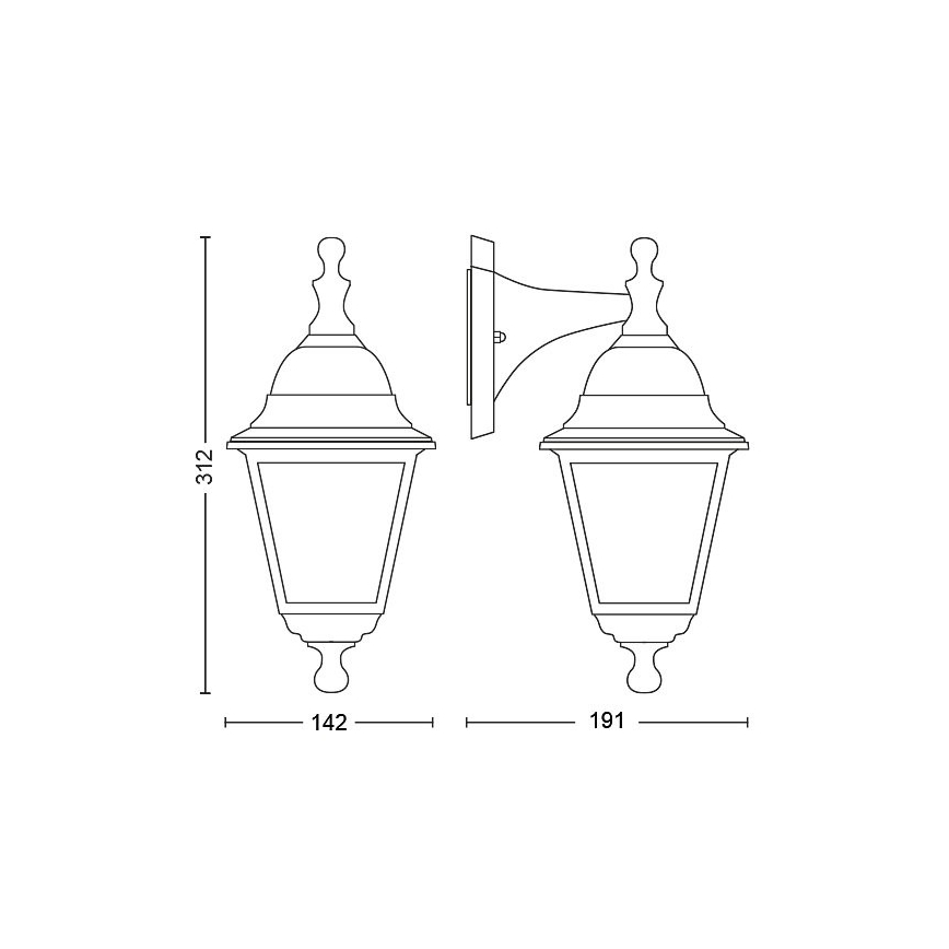 Philips - Екстериорен аплик LIMA 1xE27/60W/230V IP44