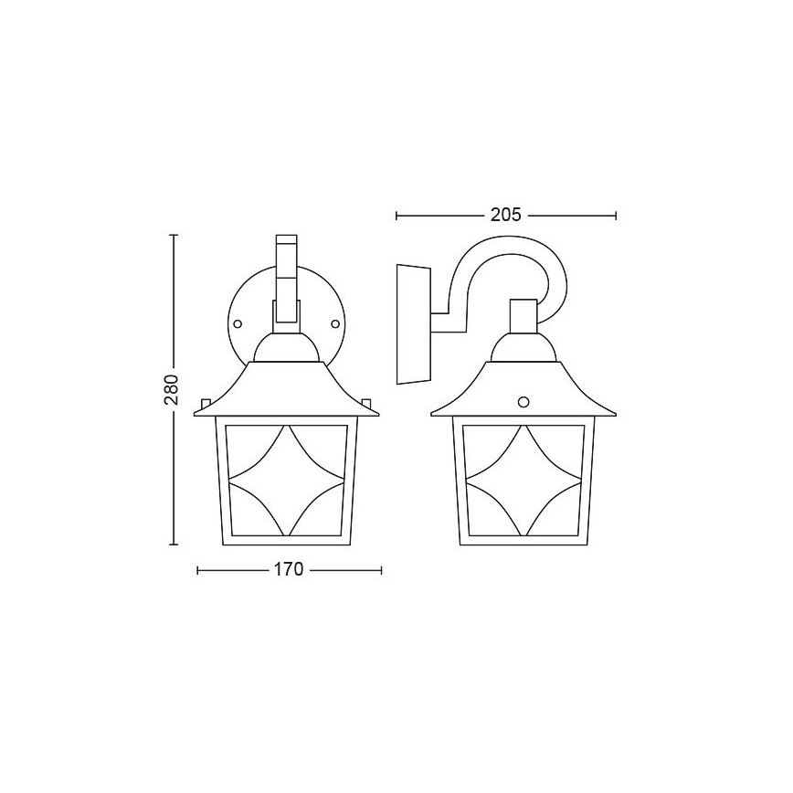 Philips - Екстериорен аплик 1xE27/60W/230V IP44