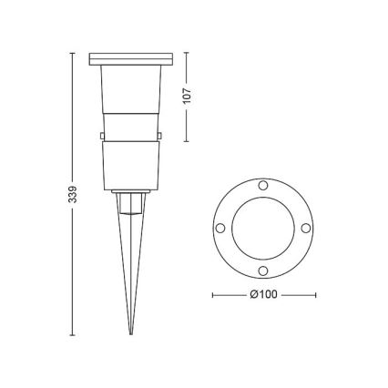 Philips - LED Екстериорна лампа 1xGU10/5W/230V IP44
