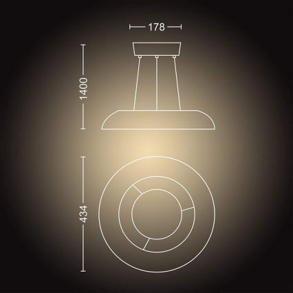 Philips - LED Димируем висящ полилей Hue AMAZE LED/39W/230V + дистанционно