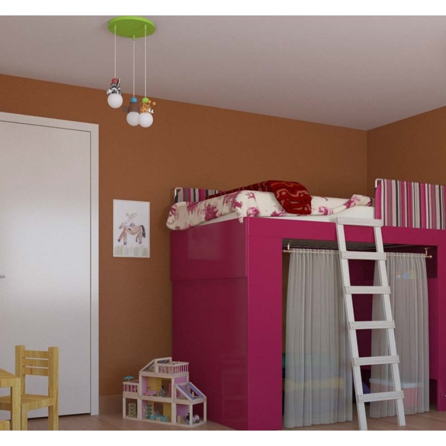 Philips 40594/55/16 - Детски Полилей MYKIDSROOM ZOO 3xE27/12W