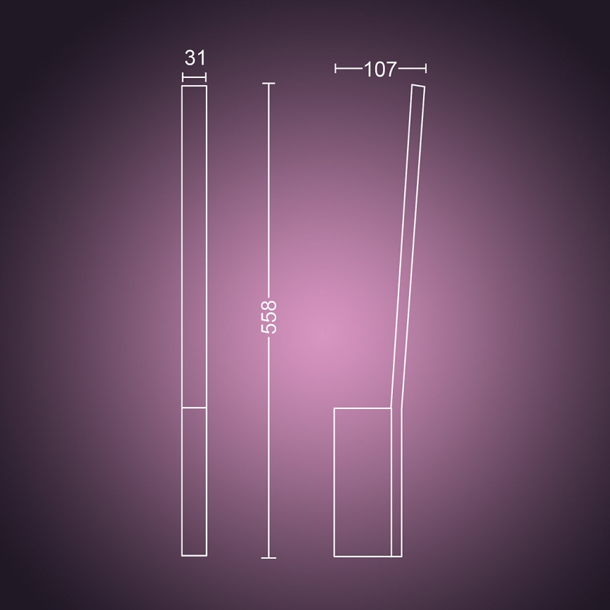 Philips - LED RGBW Димируем аплик Hue LIANE White And Color Ambiance 1xLED/12W/230V