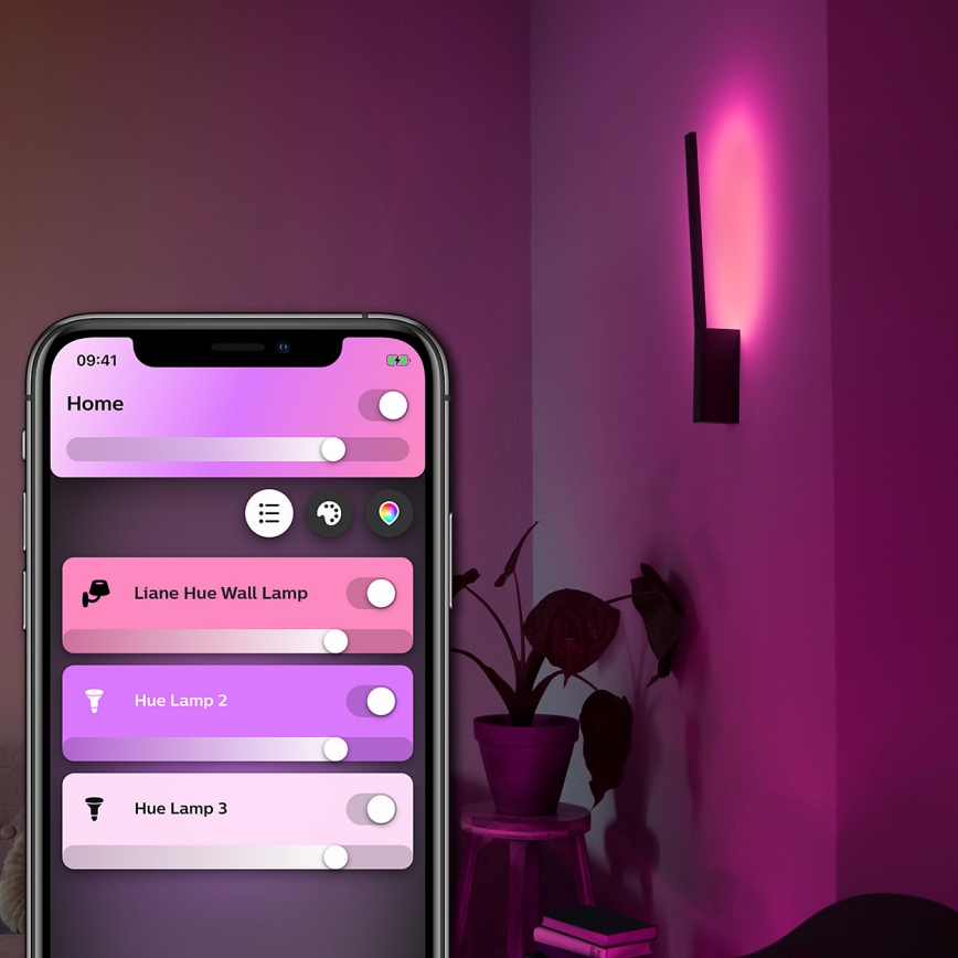 Philips - LED RGBW Димируемо стенно осветително тяло Hue LIANE White And Color Ambiance LED/12W/230V