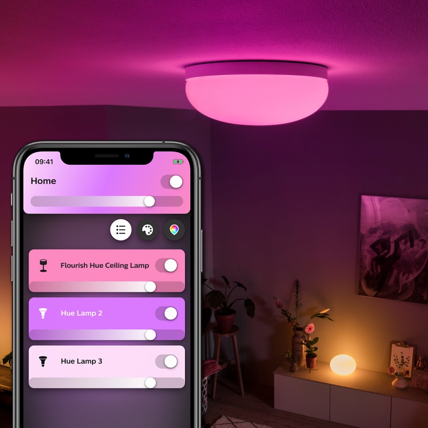 Philips - RGBW Димируем плафон Hue FLOURISH White And Color Ambiance LED/32W/230V
