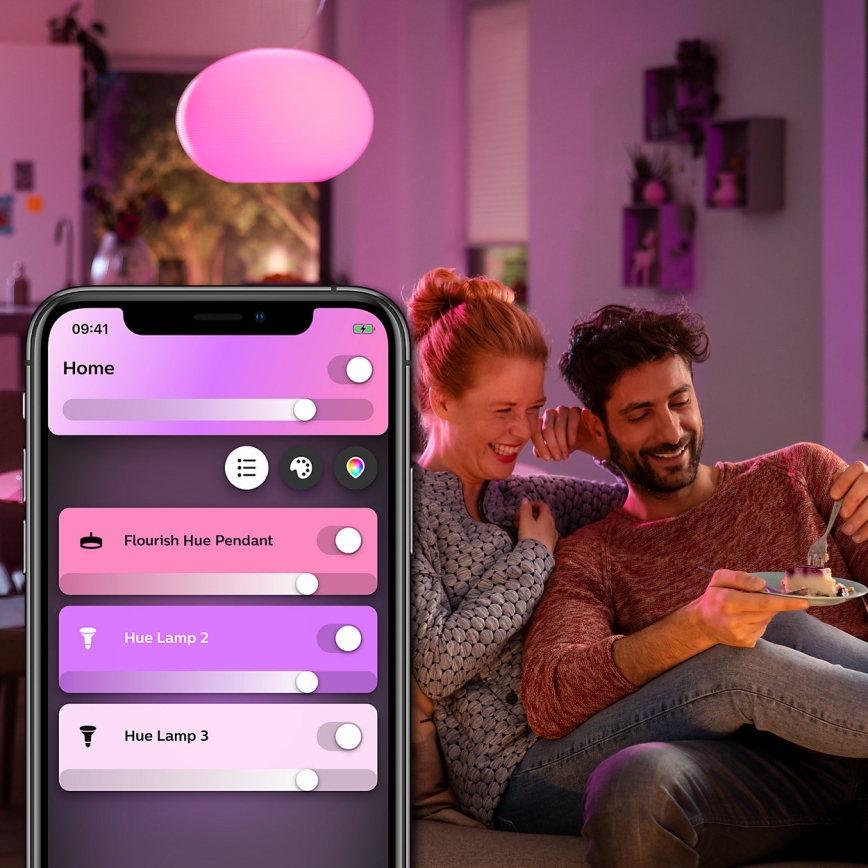 Philips - LED RGBW регулируема висяща лампа на кабел Hue FLOURISH LED/39W/230V