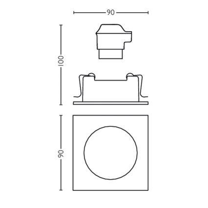 Philips 50191/87/PN - Луничка за окачен таван MYLIVING ENNEPER 1xGU10/5,5W/230V