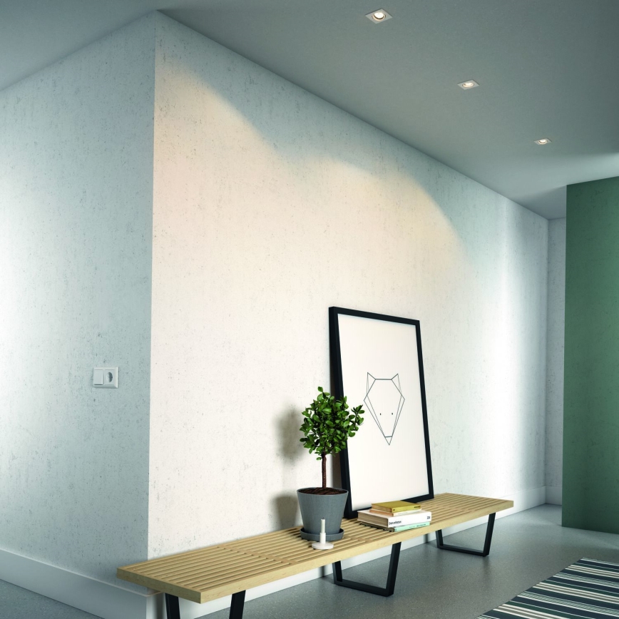 Philips - Комплект 3x димируеми вградени LED RGBW осветителни тела 1xGU10/4,8W/230V, бели + дистанционно управление