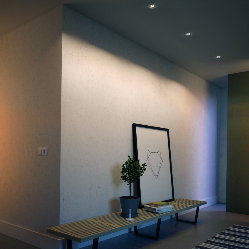 Philips - Комплект 3x димируеми вградени LED RGBW осветителни тела 1xGU10/4,8W/230V, бели + дистанционно управление