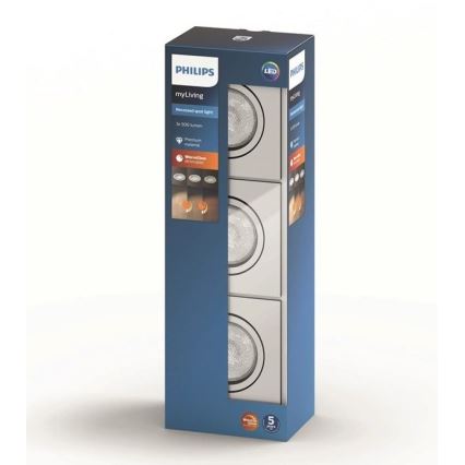 Philips 50393/11 / P0 - 3xLED КОМПЛЕКТ Осветително тяло SHELLBARK 3xLED / 4,5W / 230V
