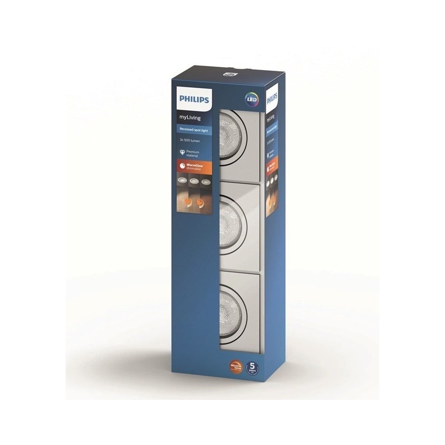 Philips 50393/11 / P0 - 3xLED КОМПЛЕКТ Осветително тяло SHELLBARK 3xLED / 4,5W / 230V