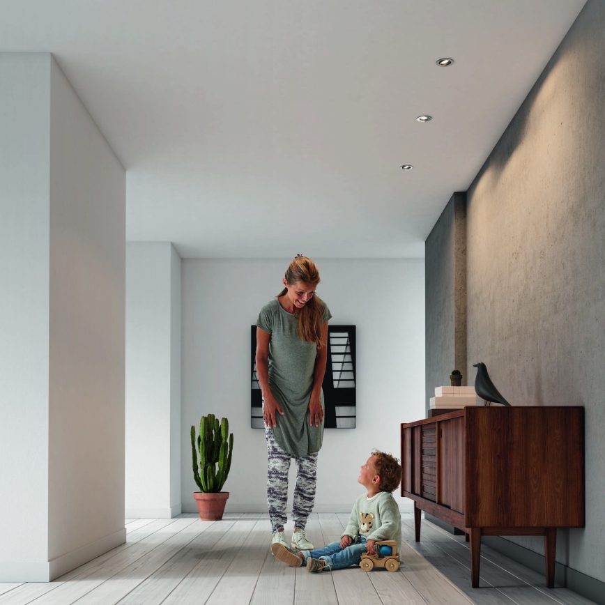 Philips - КОМПЛЕКТ 3x LED RGBW димируеми вградени осветителни тела 1xGU10/4,8W/230V лъскав хром + дистанционно управление