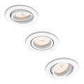 Philips 50393/31/PN - Комплект от 3 вградени осветителни тела DONEGAL 1xGU10/5,5W/230V