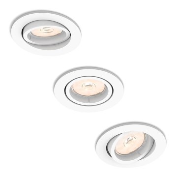 Philips 50393/31/PN - Комплект от 3 вградени осветителни тела DONEGAL 1xGU10/5,5W/230V