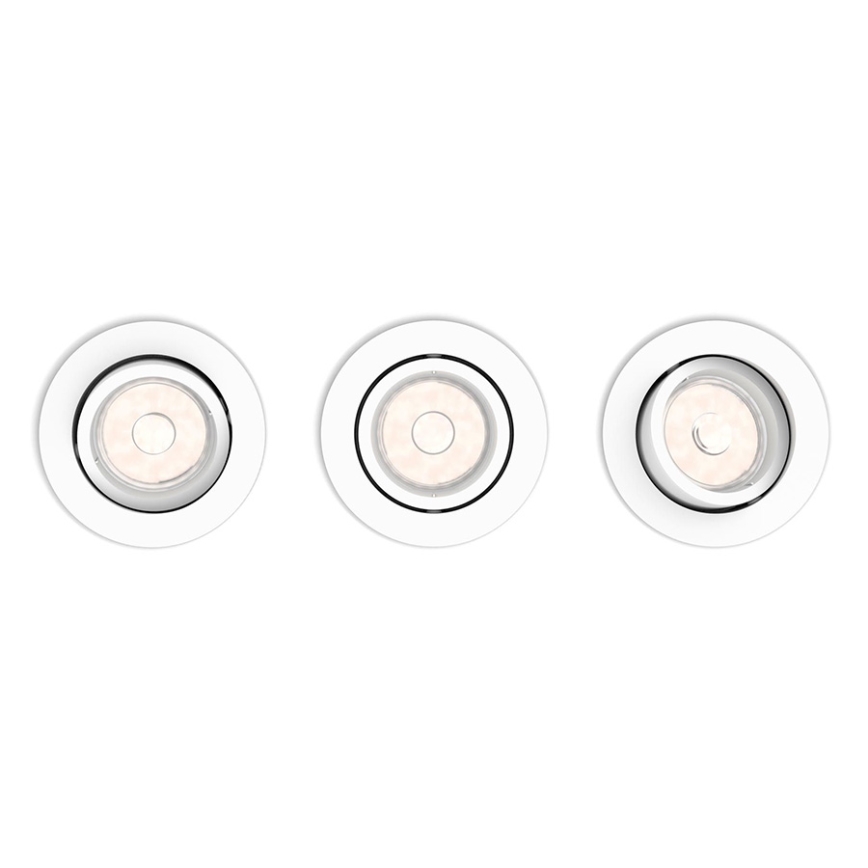 Philips 50393/31/PN - Комплект от 3 вградени осветителни тела DONEGAL 1xGU10/5,5W/230V