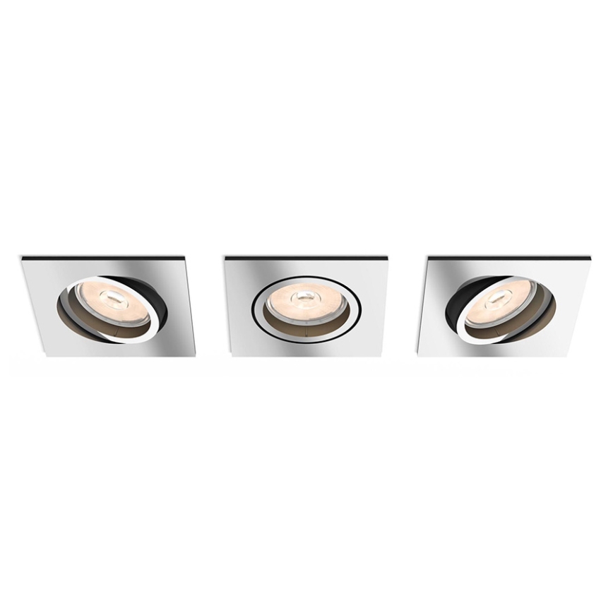 Philips - Комплект 3x Осветление за окачен таван 1xGU10/5,5W/230V