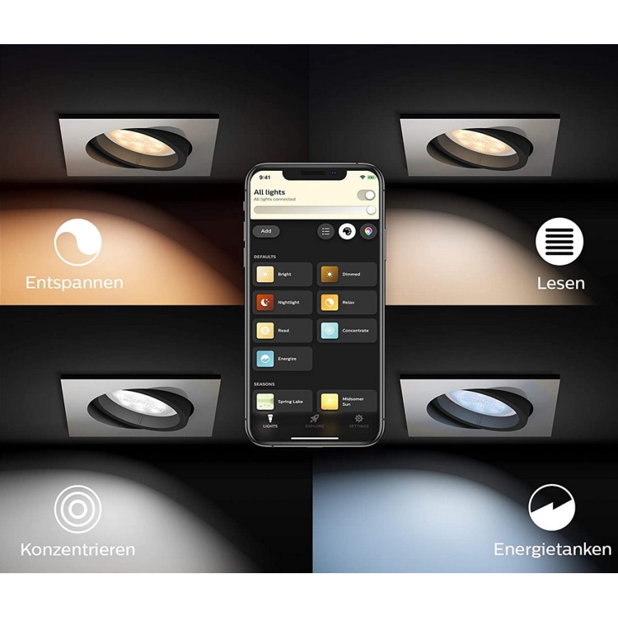 Philips - Светодиодно осветително тяло Hue MILLISKIN 1xGU10 / 5W / 230V