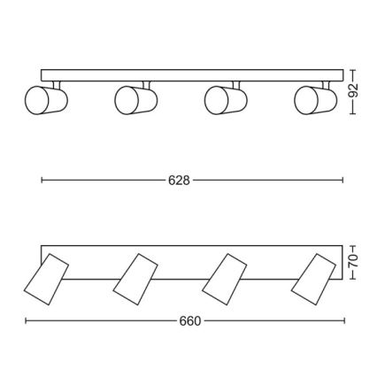 Philips - Луни с 4xGU10/5,5W/230V