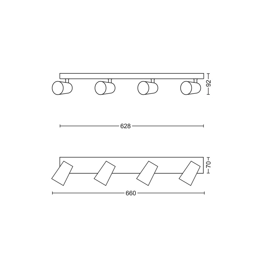 Philips - Луни с 4xGU10/5,5W/230V