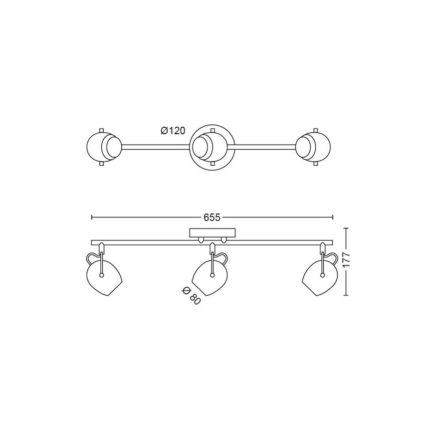 Philips 50613/31/P0 - LED Спот RIVANO 3xLED/4,3W/230V