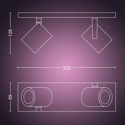 Philips - LED RGBW Димируем спот Hue ARGENA 2xGU10/5,7W/230V