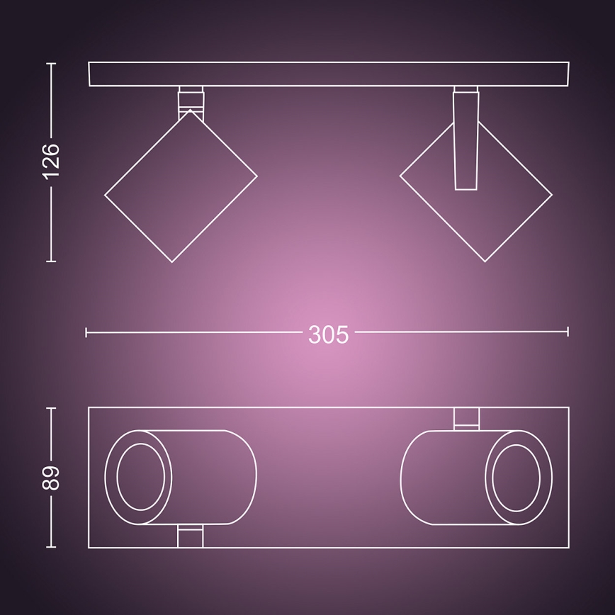 Philips - LED RGBW Димируем спот Hue ARGENA 2xGU10/5,7W/230V
