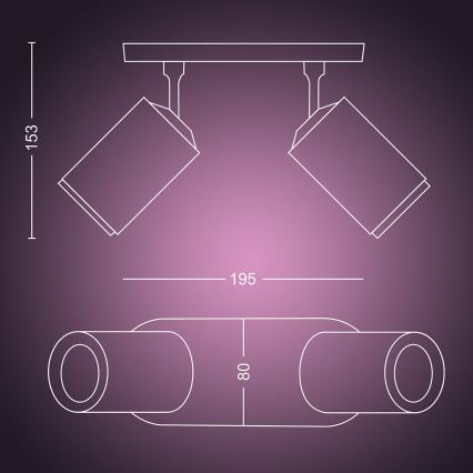 Philips - LED RGBW Димируем спот Hue FUGATO 2xGU10/5,7W/230V