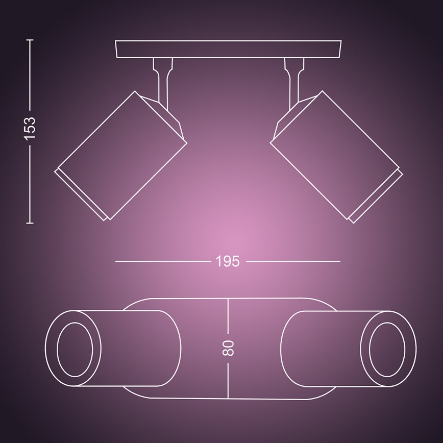 Philips - LED RGBW Димируем спот Hue FUGATO 2xGU10/5,7W/230V