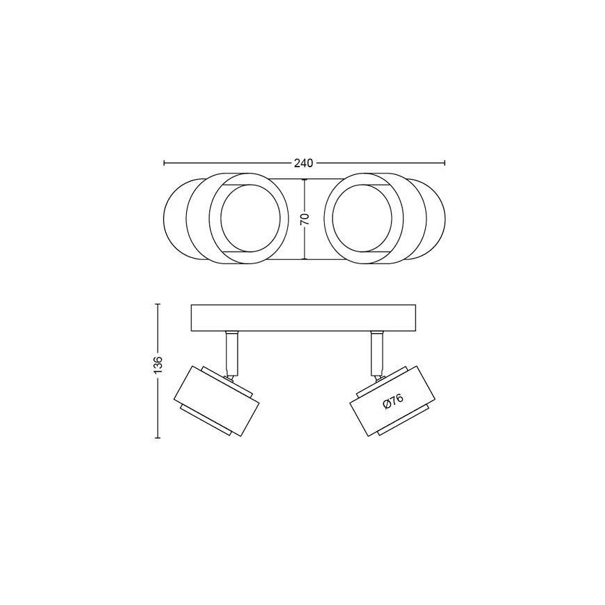 Philips 50652/30/P0 - LED Прожектор, луна FERANO 2xLED/4,3W/230V