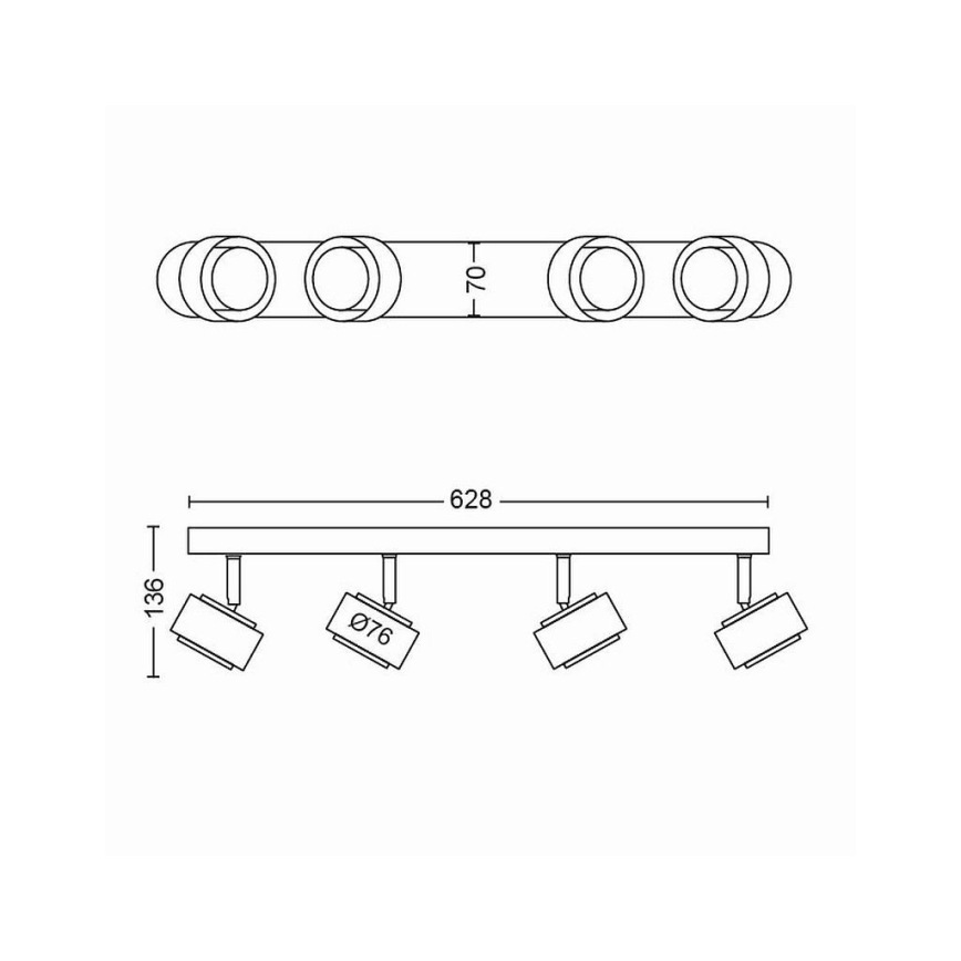 Philips 50654/30/P0 - LED Прожектор, луна FERANO 4xLED/4,3W/230V