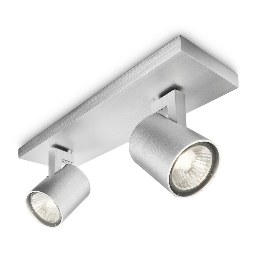 Philips 53092/48/16 - Точково осветително тяло RUNNER сребърна 2xGU10/35W/230V