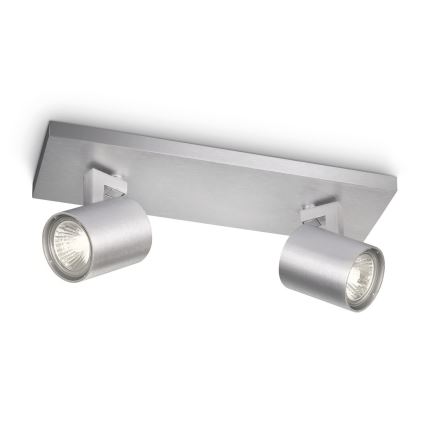 Philips 53092/48/16 - Точково осветително тяло RUNNER сребърна 2xGU10/35W/230V