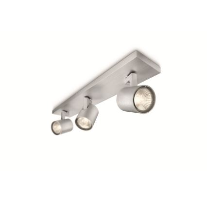 Philips - LED RGBW димируемо точково осветително тяло 3xGU10/4,8W/230V матов хром + дистанционно управление